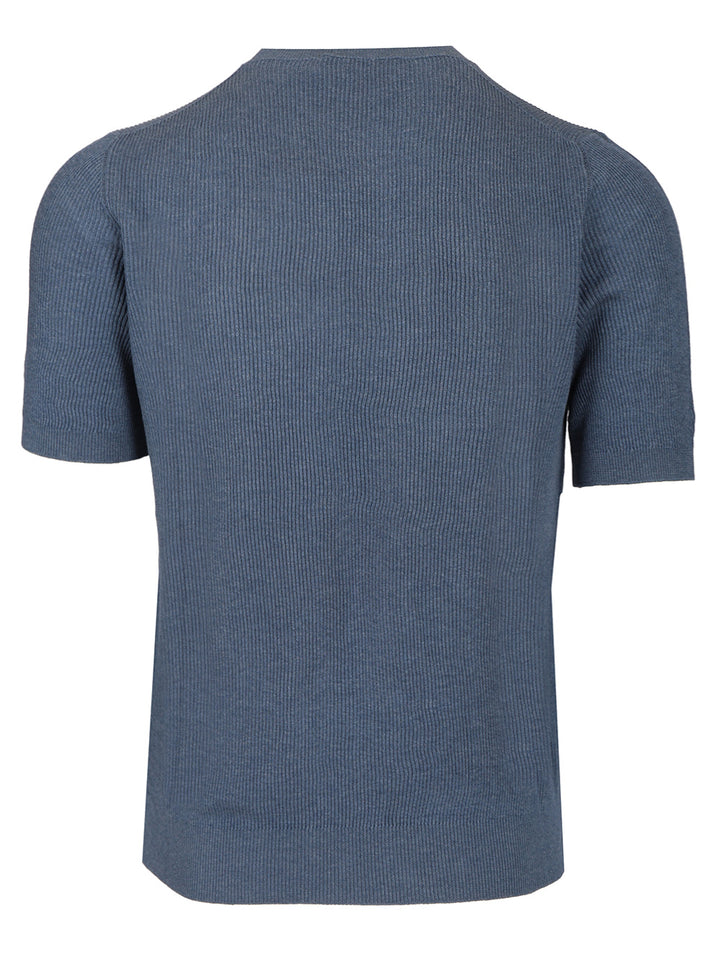Mauro Ottaviani Ribbed T-Shirt - Blue | d3f253c7568d2058f358fc94d67a77c716c42eba