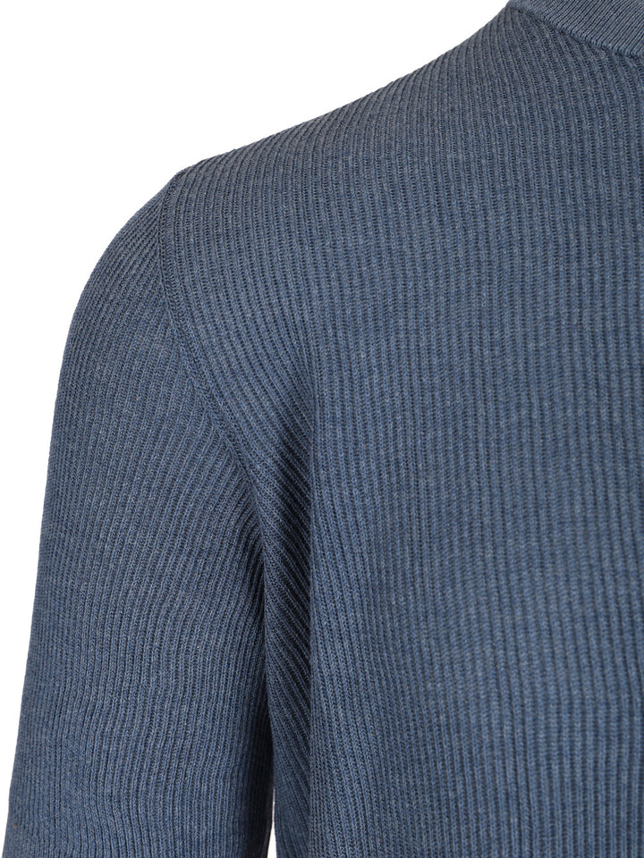 Mauro Ottaviani Ribbed T-Shirt - Blue | 804eba44bceb172c562d5dfba9934160b8c5ee05