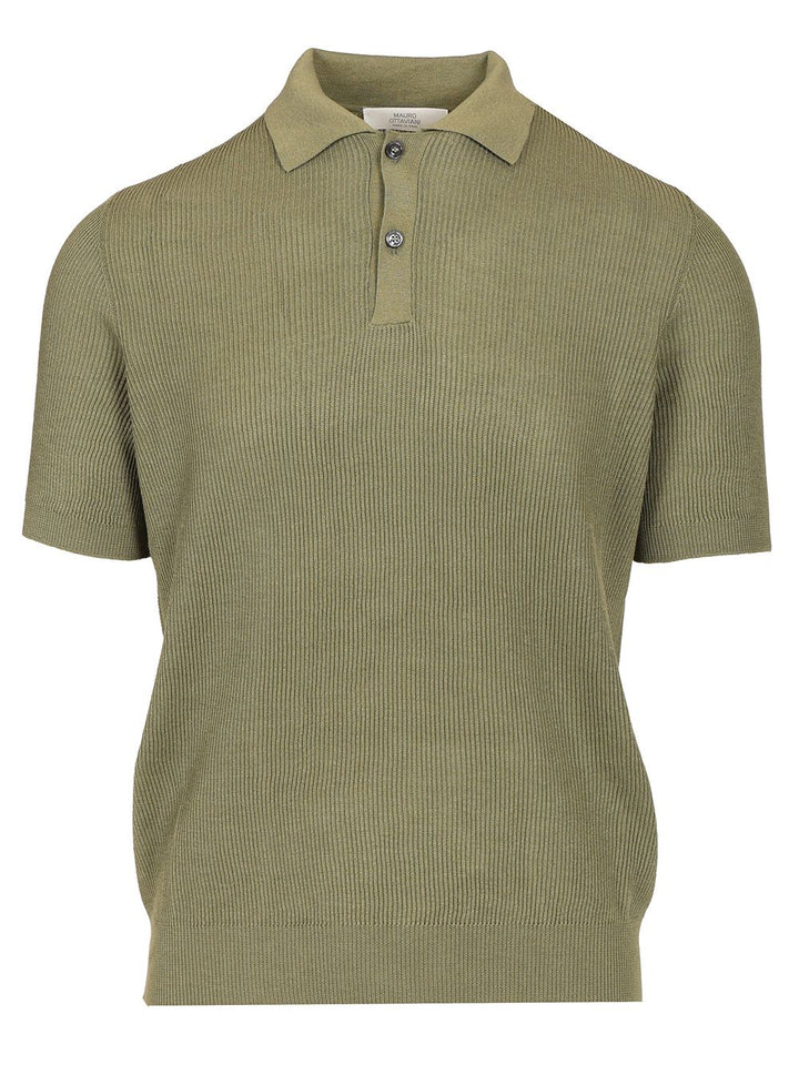 Mauro Ottaviani Ribbed Polo shirt - Green | 3ec5dfbd7f2434a4bf6642605f46fb1406a74dbb