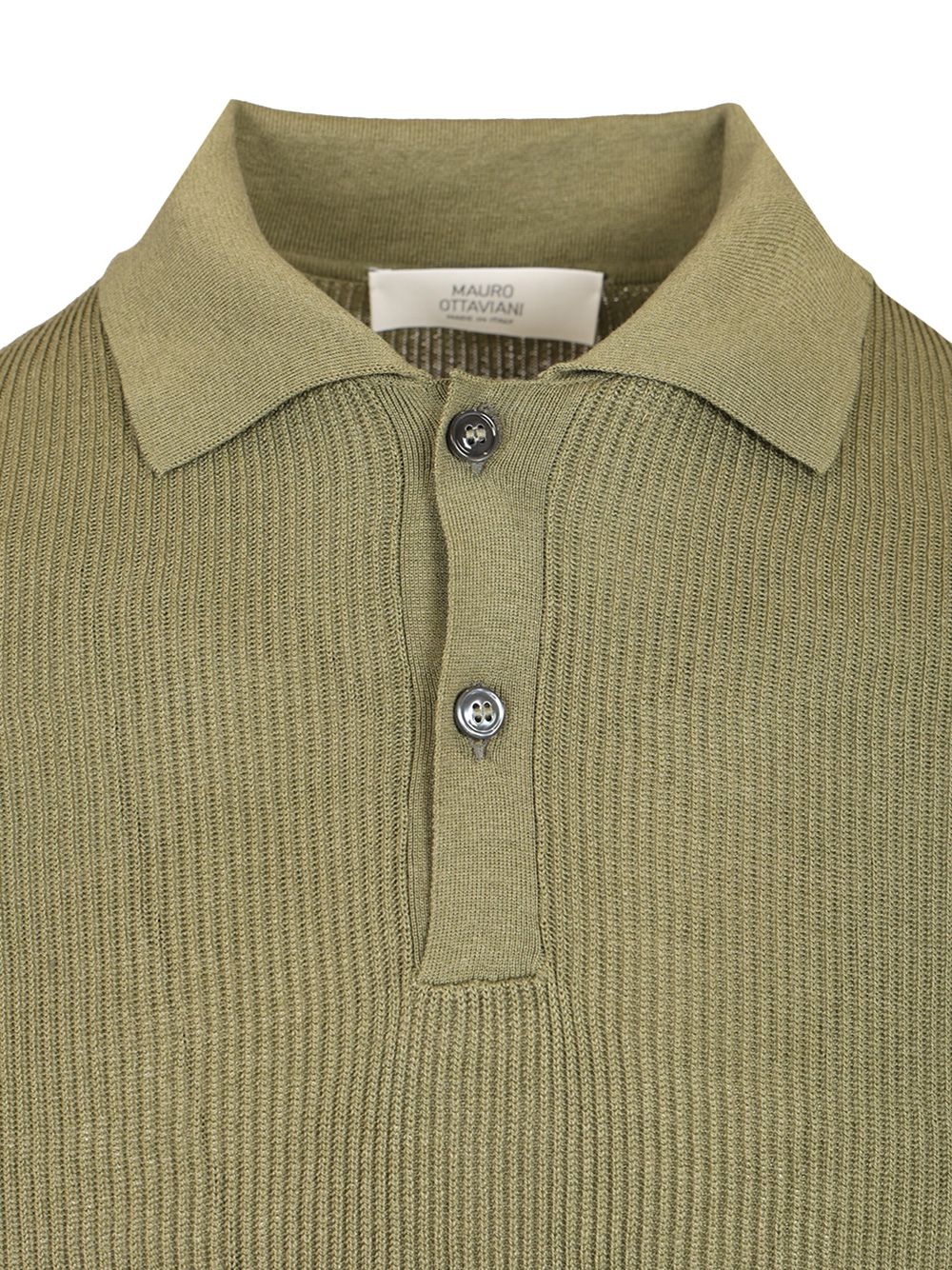 Mauro Ottaviani Ribbed Polo shirt - Green | aedb5bf898b8c666017a36c906c6e17de1dd4c1f