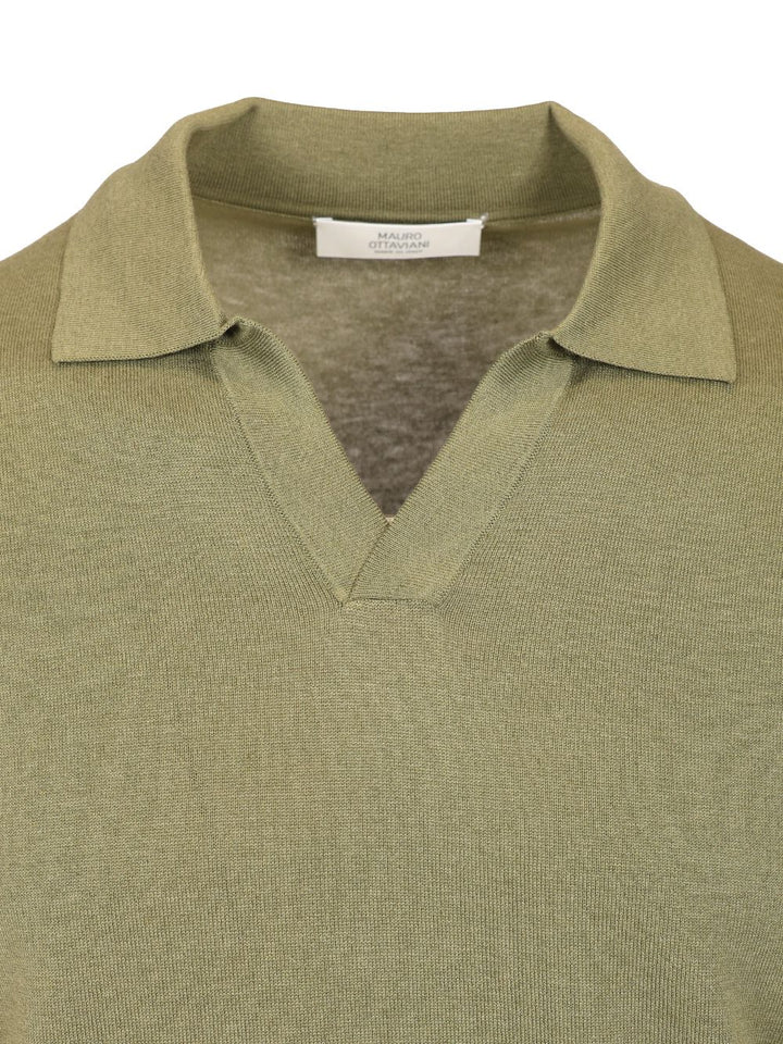 Mauro Ottaviani Knitted Jersey Polo shirt - Green | c4a09d1930261f6d27b88541da70e222193df222