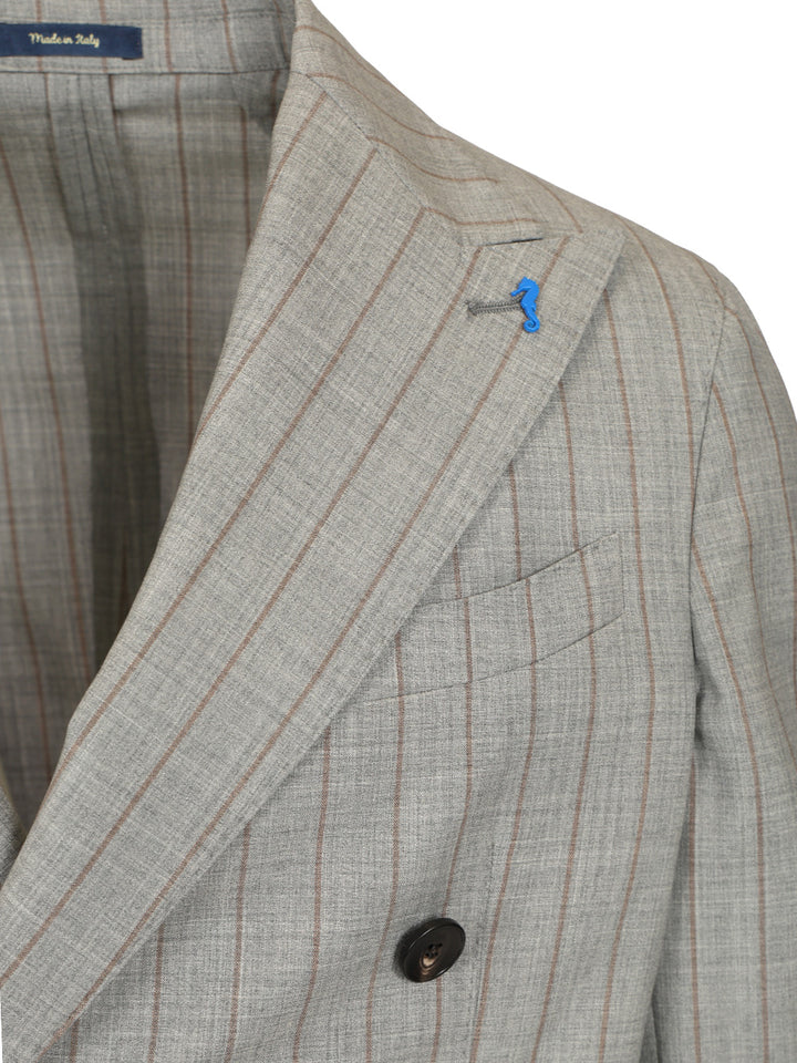 Guarinucci Double-Breasted Pinstriped Suit Dresses - Grey | ac3c2839e28e5256d0c9a4e4d5ac53a2ae647424