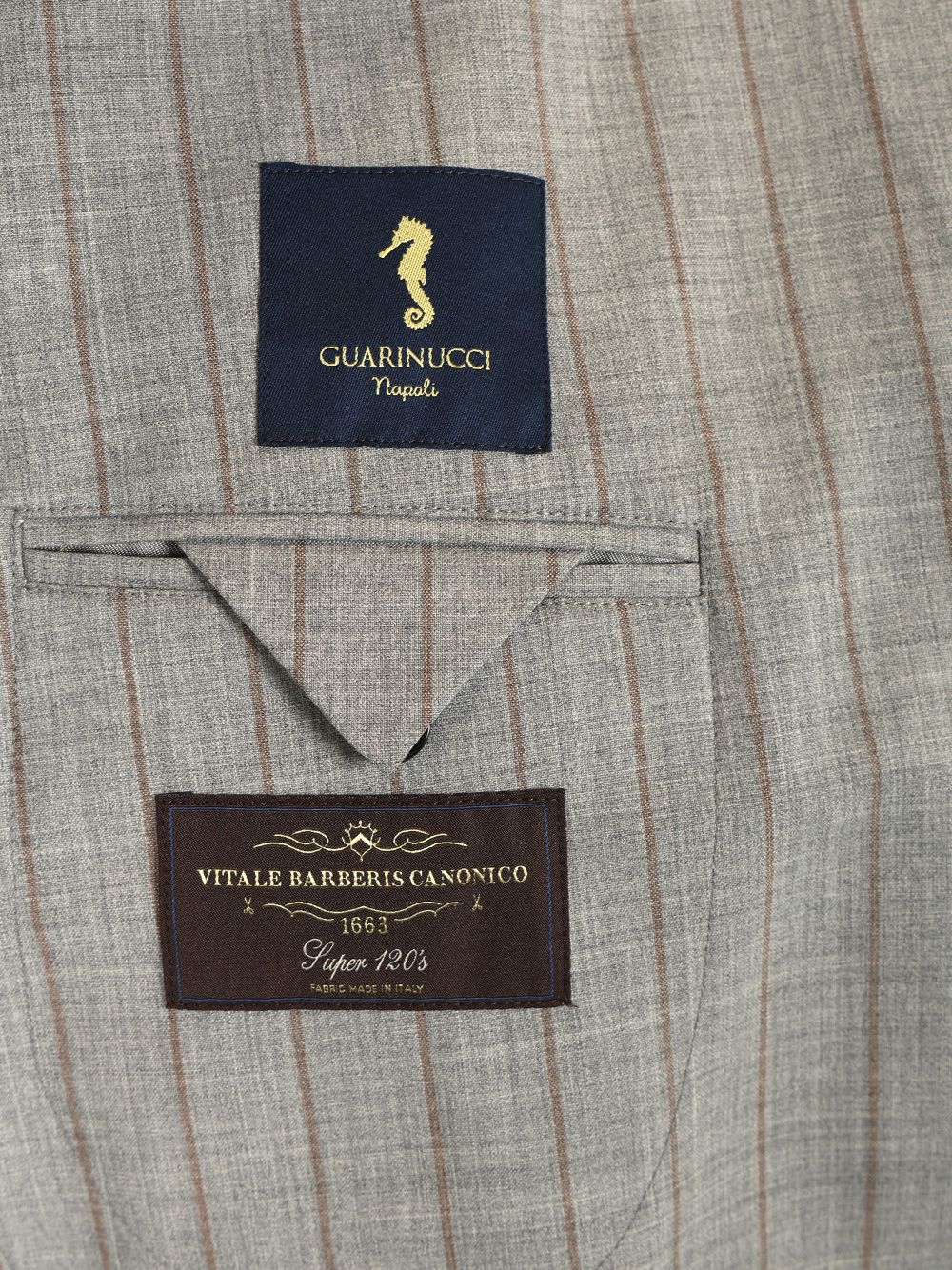 Guarinucci Double-Breasted Pinstriped Suit Dresses - Grey | e4d1e968db037c0f2ca32b7ba02b07c4b7902f05