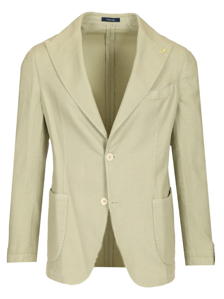 Guarinucci Cotton Linen Blazer Jackets - Green | eee235bc2fd7d04a438c5c3fa7c784a145e98efa