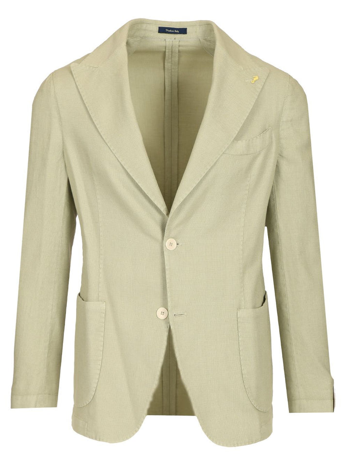 Guarinucci Cotton Linen Blazer Jackets - Green | 8b61e15d8307ac4ecd2f6c6ee7a2de9d88127cb9