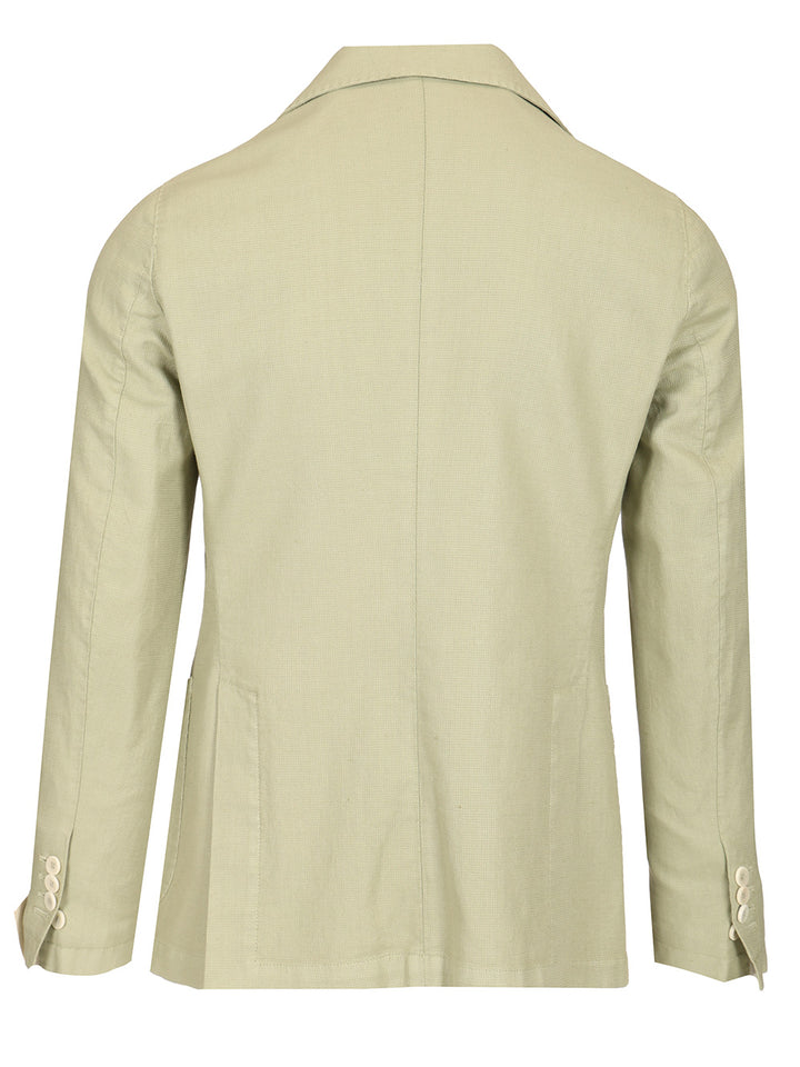 Guarinucci Cotton Linen Blazer Jackets - Green | 5ef81023cd41759aeceb4f9b644272490be33e98