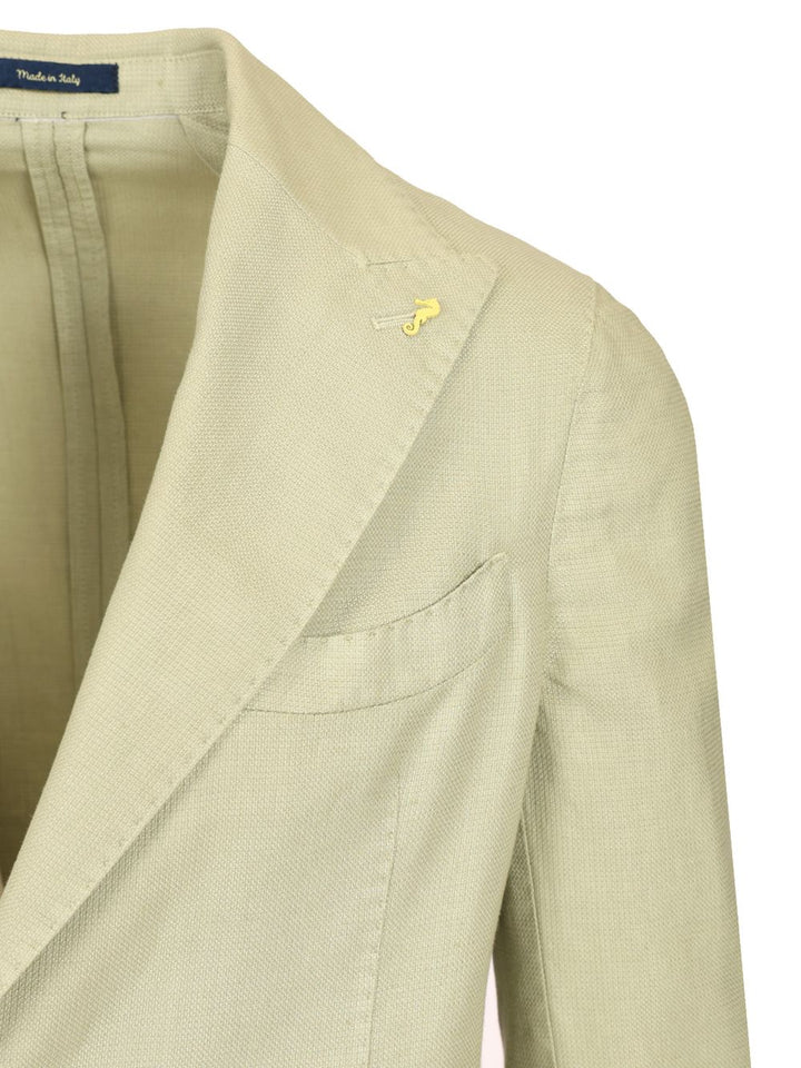 Guarinucci Cotton Linen Blazer Jackets - Green | bb007ee1ba0017ca7d4f14fa21de071899c37c06