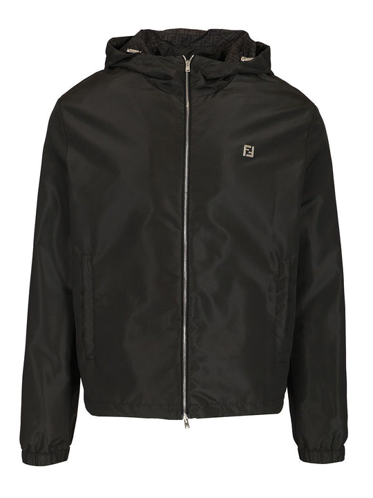 Blouson In Black Technical Fabric Jackets Black