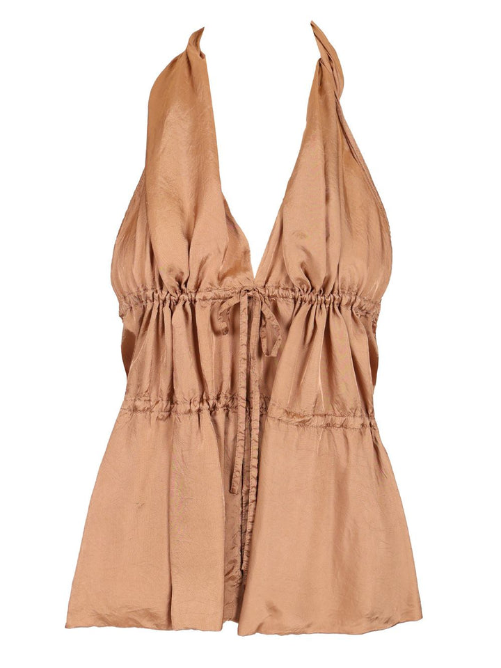 Dries Van Noten Halterneck Top Tops - Rose | ea3c13b721591f89b56c1272950c3b19bf44fd64