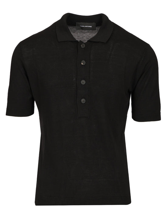 Silk And Viscose Polo Polo Shirt Black