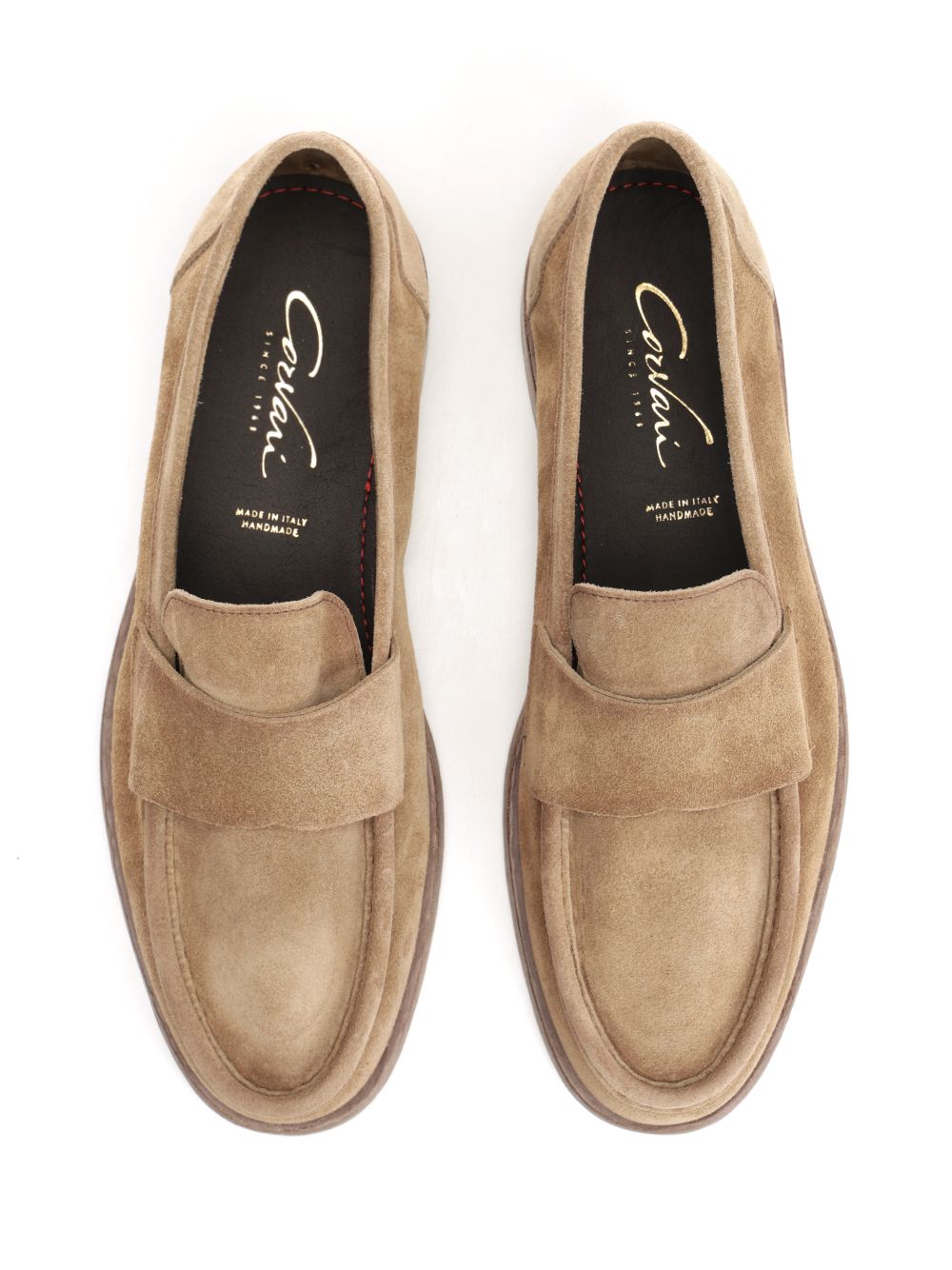 Corvari Suede Moccasin Loafers - Beige | 543be2cfe44deded3973dbd62d793a017911b1df