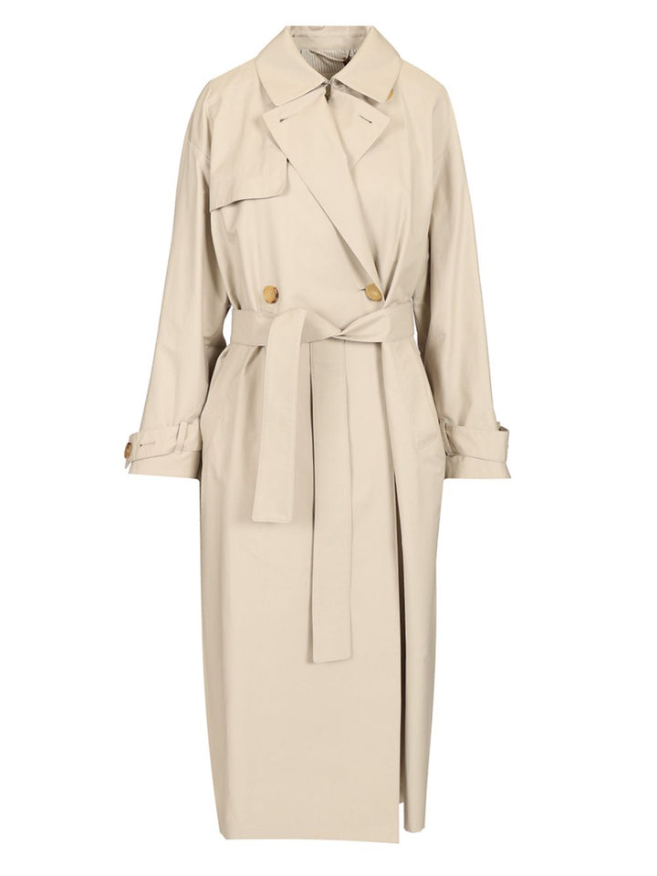 Max Mara The Cube Trench Doppiopetto Coats - White | 628d4185dda6754471c1fd57787a9871da594442