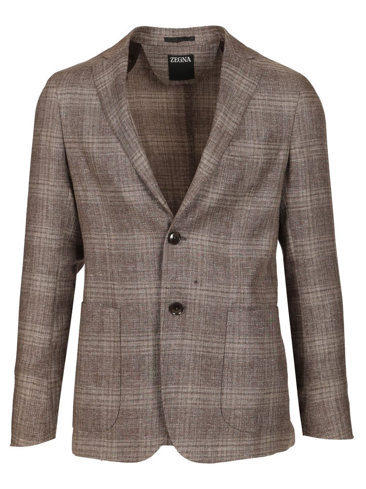 Ermenegildo Zegna Linen And Wool Jacket Jackets - Brown | 1f39380da8f85c9d936c9fa100b6a1b317f201ad