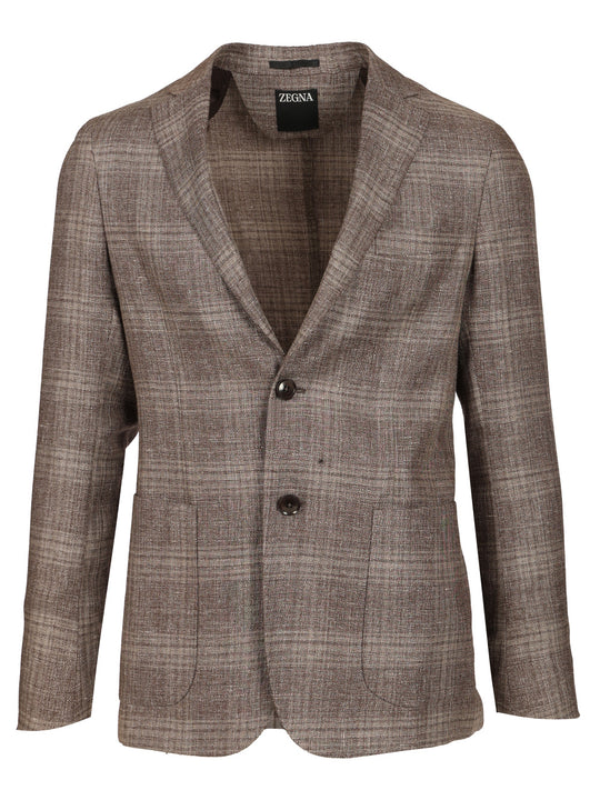 Linen And Wool Jacket Jackets Brown