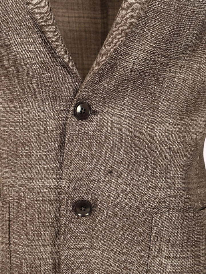 Ermenegildo Zegna Linen And Wool Jacket Jackets - Brown | 8937189af9666c5e162f504a972ef5f156322a93