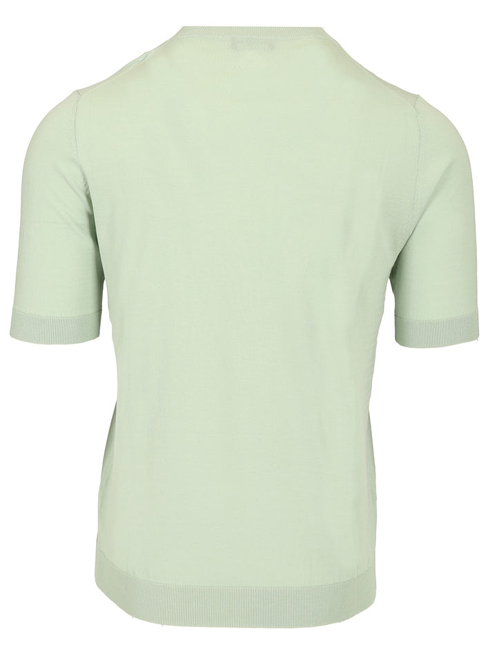 Ballantyne Cotton Crew Neck Sweater Knitwear - Green | 9352e1b4bc2dba47c152f94bd1ff42963b320ed7