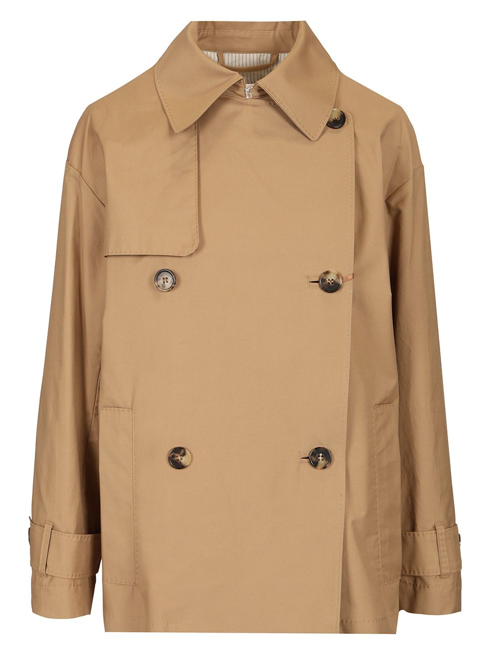 Max Mara The Cube Short Twill Trench Coat Coats - Beige | 6fd5d057b5281912f9b8e2bc33efc639a1a45cc2