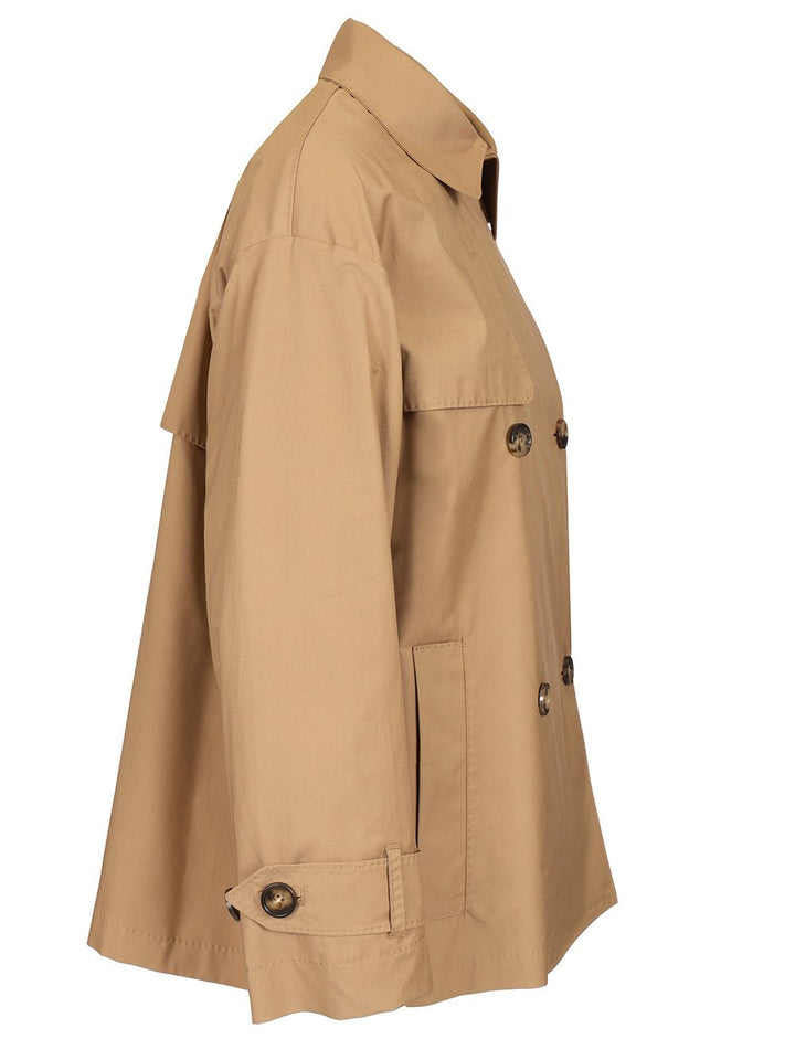 Max Mara The Cube Short Twill Trench Coat Coats - Beige | 97543ae93e0d9e98d6f85790946be89344017f7b