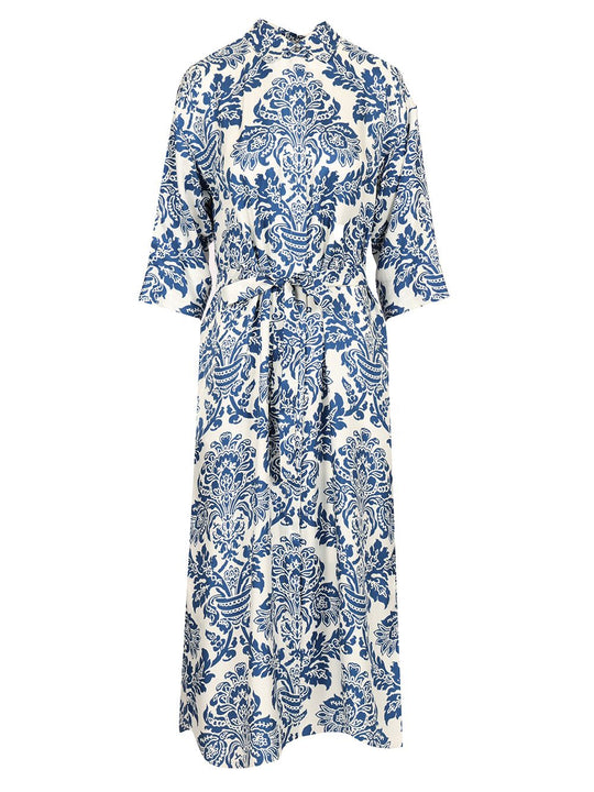 Silk Chemisier Dress Dresses Blue