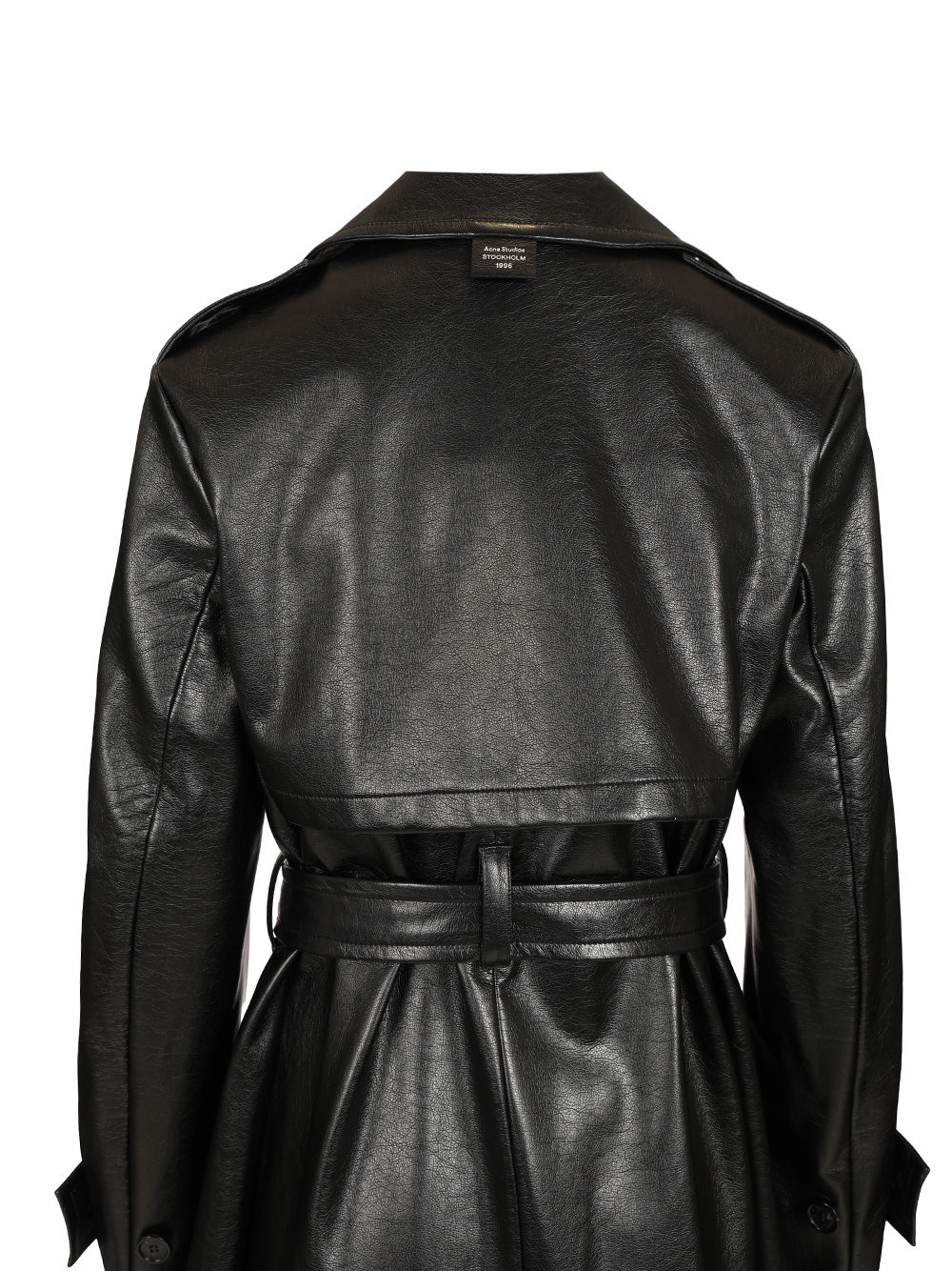 Acne Studios Long Leather Trench Coat Coats - Black | 5a75e416556bb2d68918a8ea276de614b2a01f85