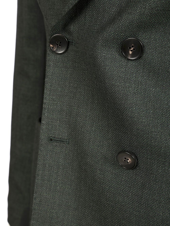 Guarinucci Double-Breasted Wool Blazer Jackets - Green | 88b1007fffc643de103a4e2b6bd9fb7782afde49