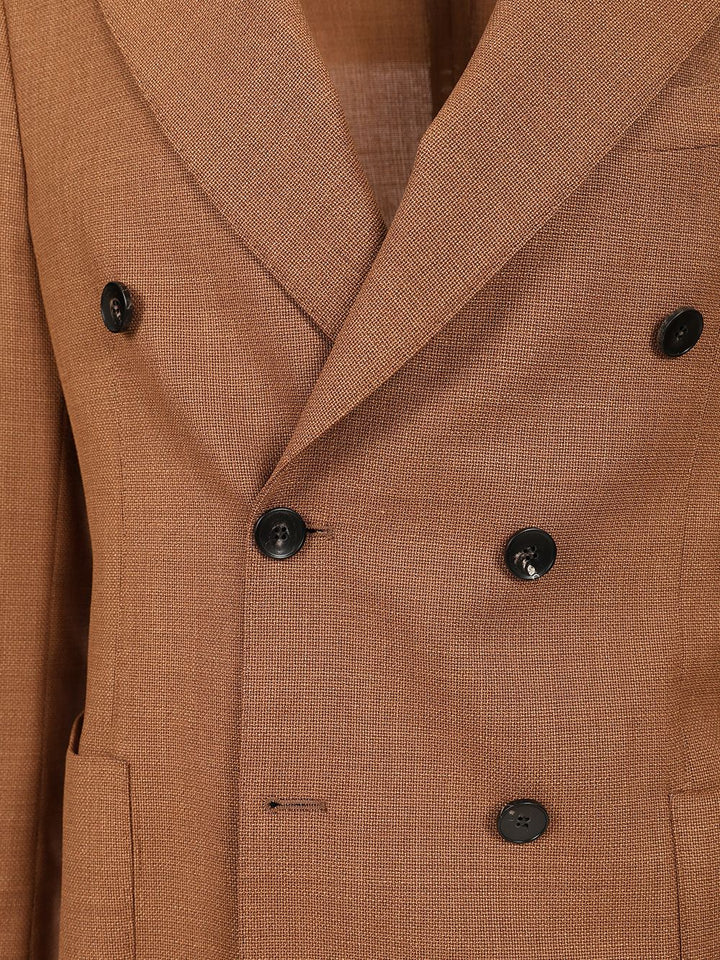 Guarinucci Double-Breasted Wool Blazer Jackets - Beige | 22ffee920b45c367ae681d7ef20903a058917f5c