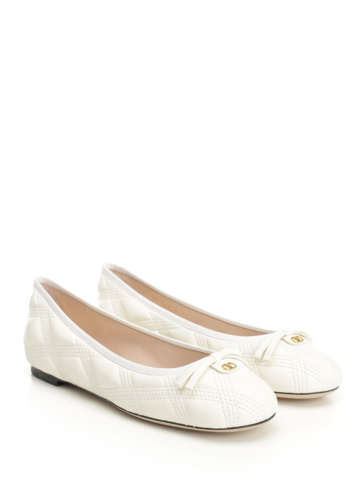 Valentino Garavani Nappa Leather Ballerinas Scarpe basse - White | 9b54d6a752f3fbe36e7b7a724451adb5a55dbb82
