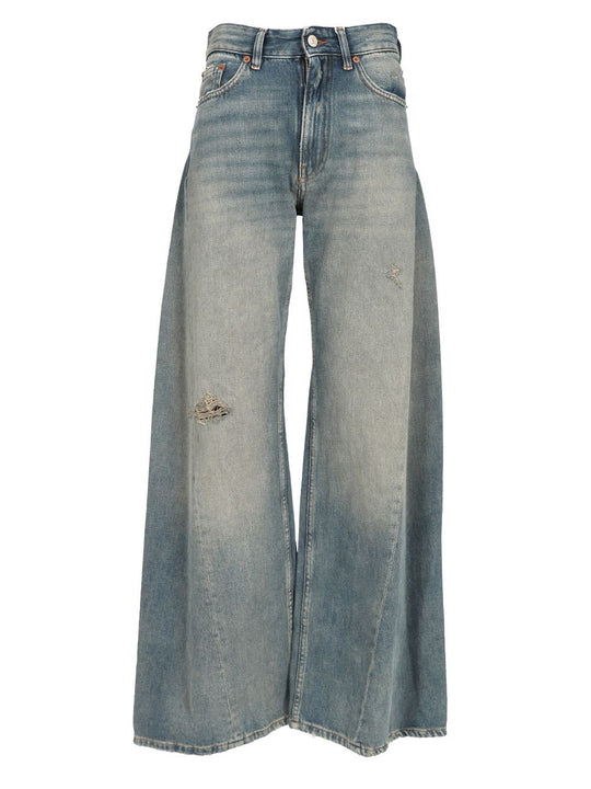 High-Waisted Baggy Jeans Grey