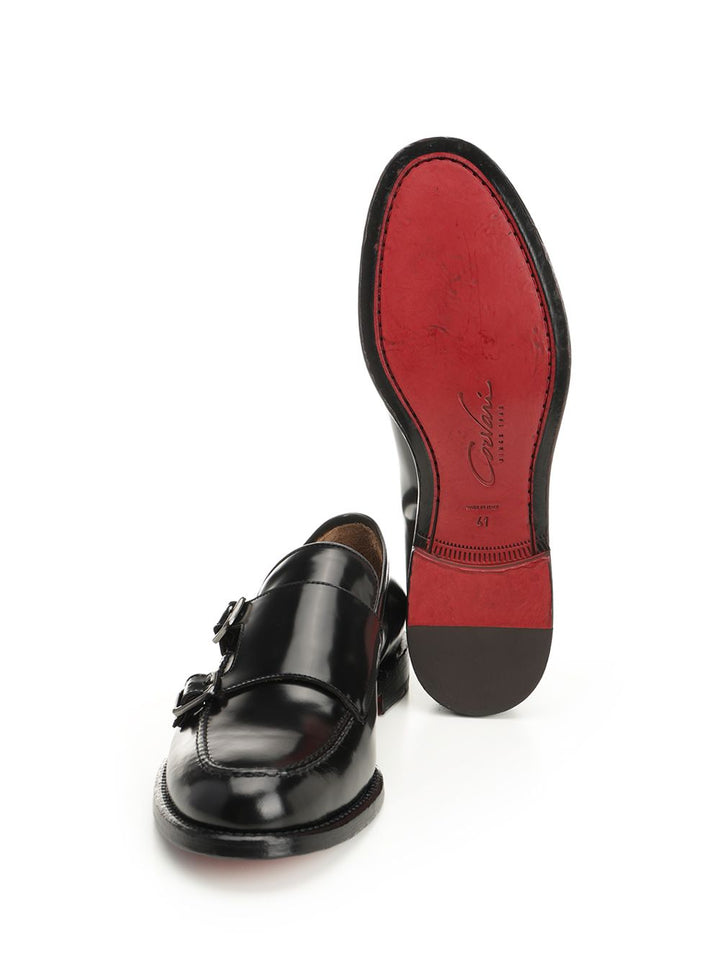 Corvari Double Buckle Moccasin Loafers - Black | e41226aa77e1e080ebf5386158d01ede79a3ca09