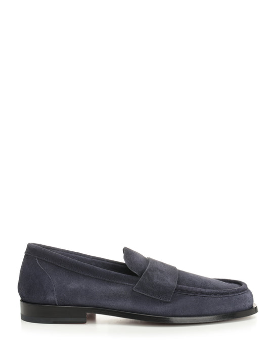Suede Moccasin Scarpe Basse Blue