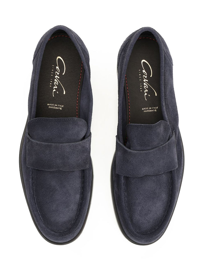 Corvari Suede Moccasin Loafers - Blue | 1ba0d9e14e7502420e77b1775c8874d111a0f185