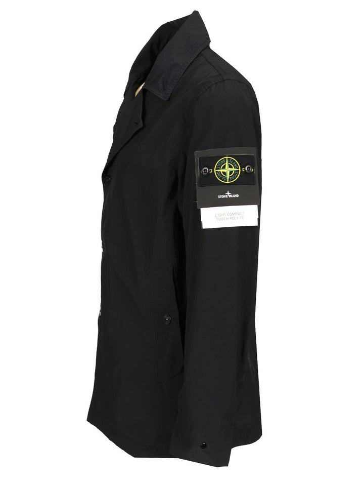 Stone Island Short Nylon Trench Coat Jackets - Blue | cb7481a3cdd0d3e7c897fe88920c6cba40ecee4d