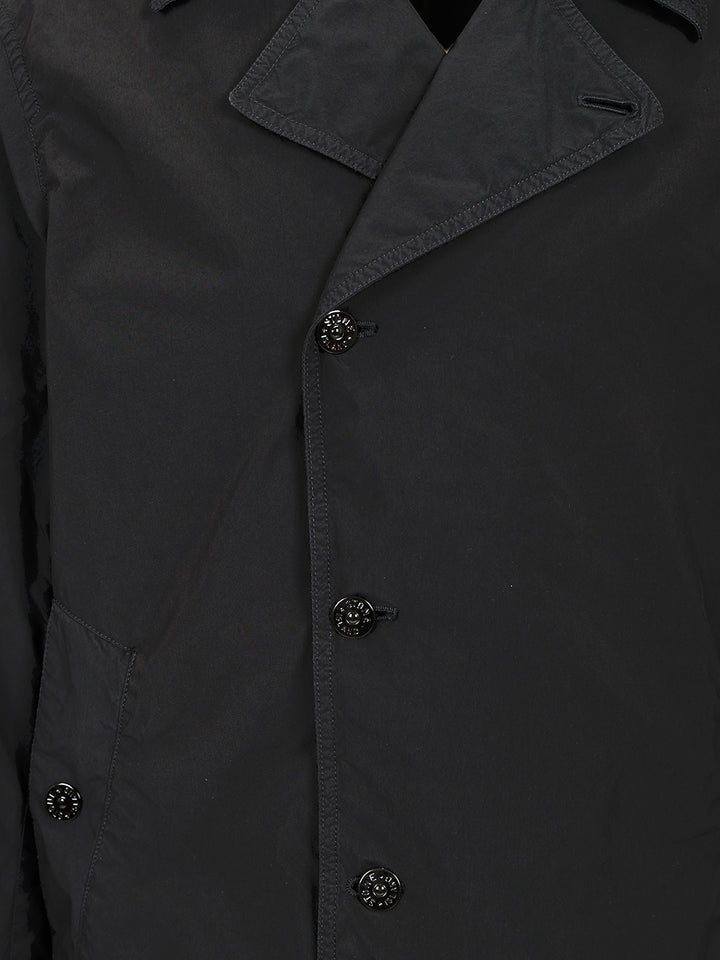 Stone Island Short Nylon Trench Coat Jackets - Blue | 417e786c80e97c4602f71337927c08cfb1693e59