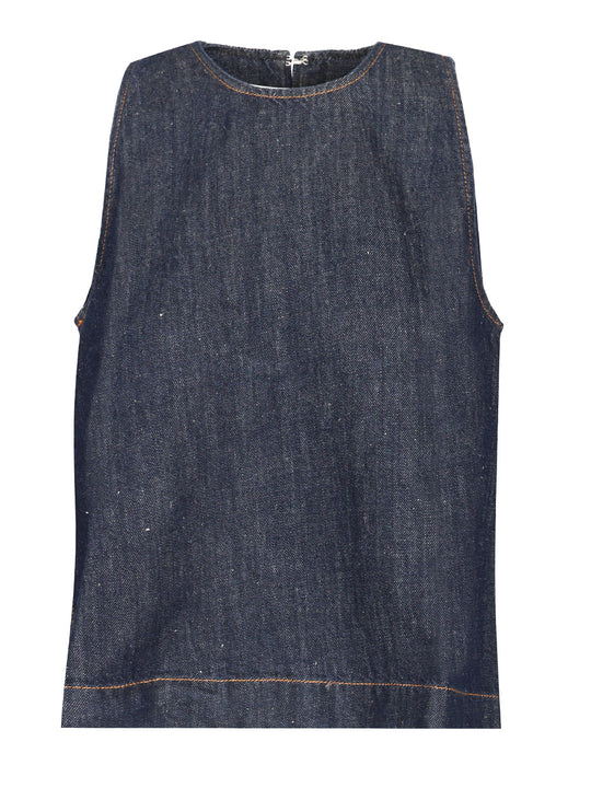 Sleeveless Top Tops Blue