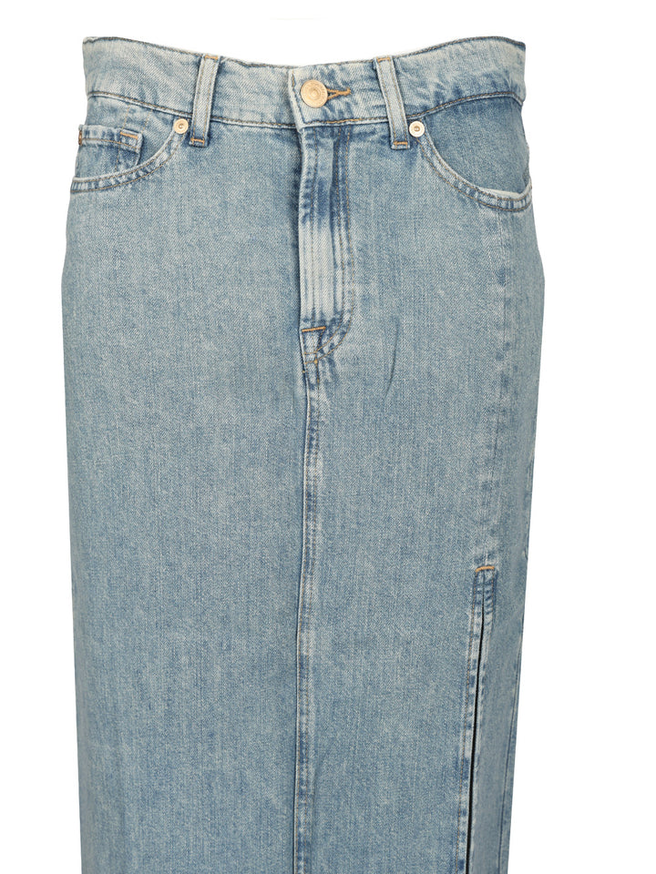 7 For All Mankind Long Maxi Skirt Skirts - Light blue | 8efc927990cdebc15d6ed9d077eec849a502b78f