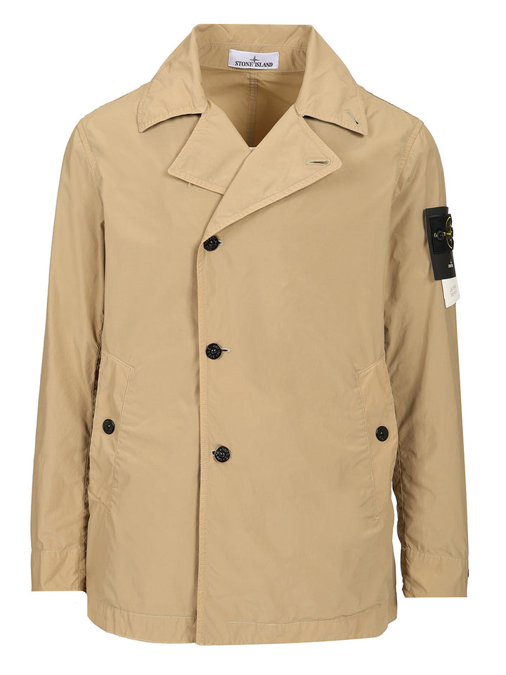 Stone Island Short Nylon Trench Coat Coats - Beige | 3fecba4fa6d7523cf1f99d3ad8e33e33c79a9aeb