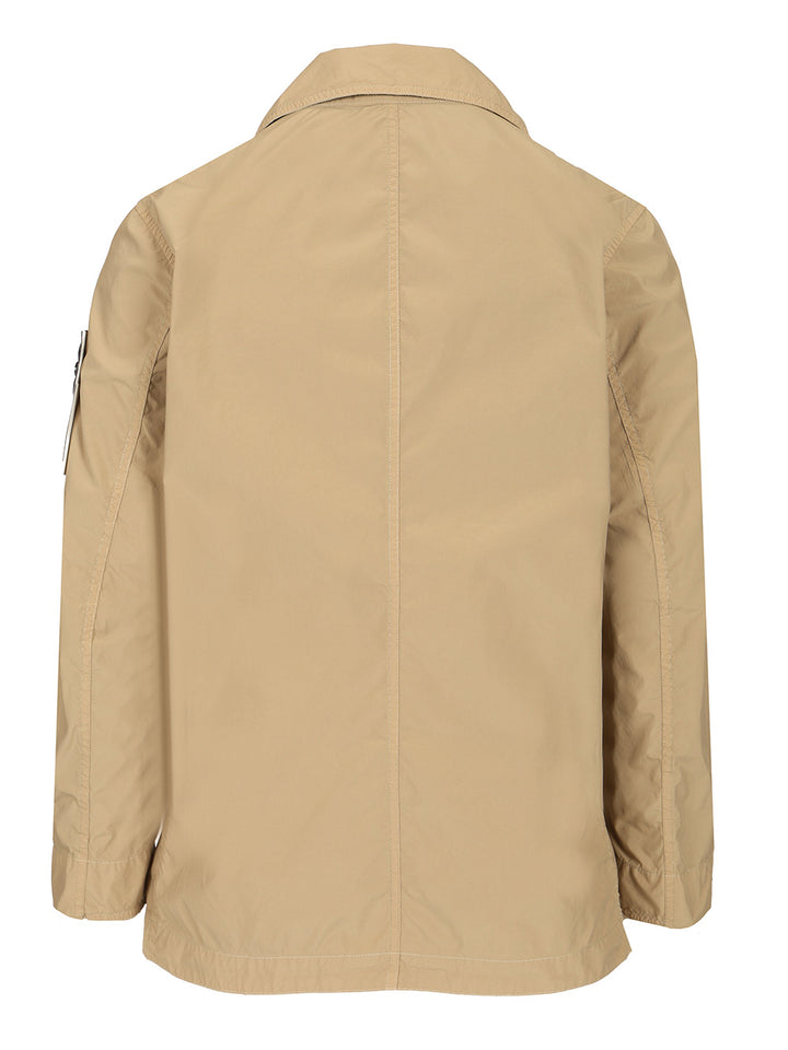 Stone Island Short Nylon Trench Coat Coats - Beige | a467a2c97d626bdc5cc6f0280da184660cb91f52