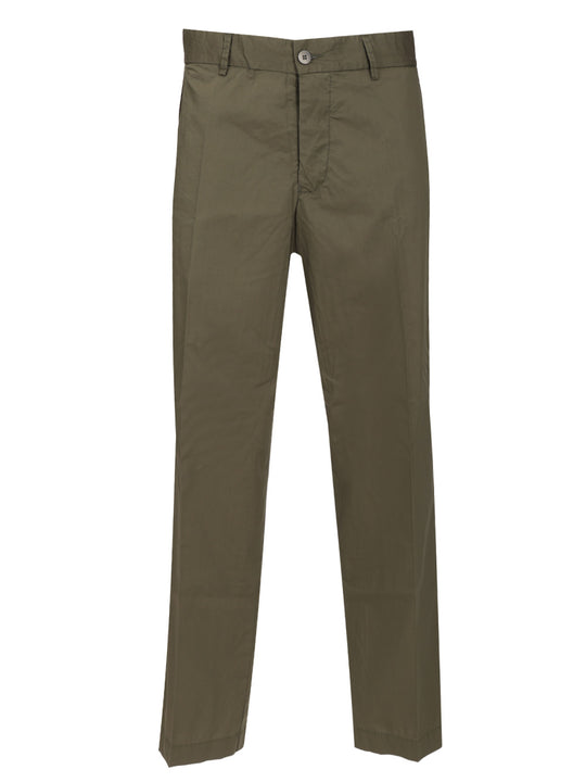 Cotton Blend Trousers Green