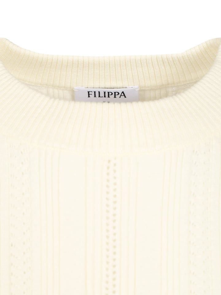 Filippa K Braid Knit T-Shirt - White | d8b567c08fcf55d0f9305c56f21875a3dcc80c10