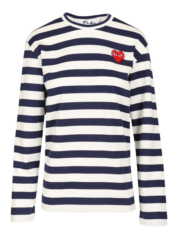 Comme Des Garcons Play Striped Cotton Sweater T-Shirt - Multicolor | 8931b1b2fcb863aa5d9f9cc6f5fad4a67b924d14