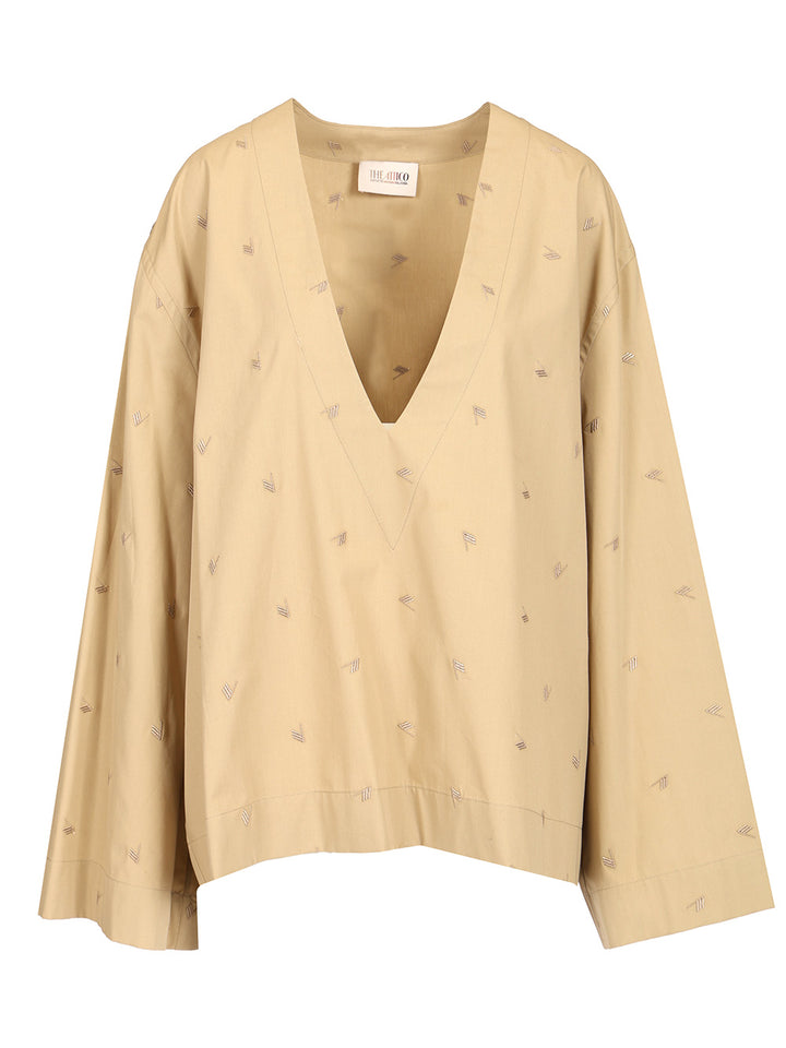 The Attico Allover Embroidery Blouse Shirts - Beige | 13c4066d4002a4c44e9203e8f6b8de50a53efe87