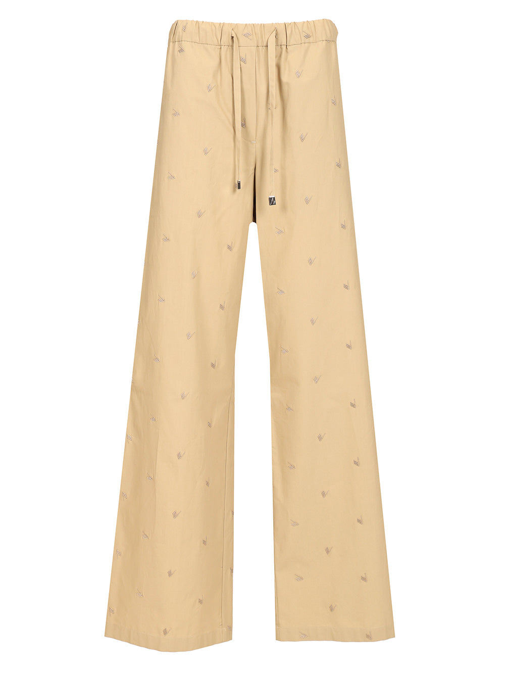 The Attico Long  With All-Over Embroidery Trousers - Beige | 14f410b027123a3ffac853acf8f74b02b151fb64