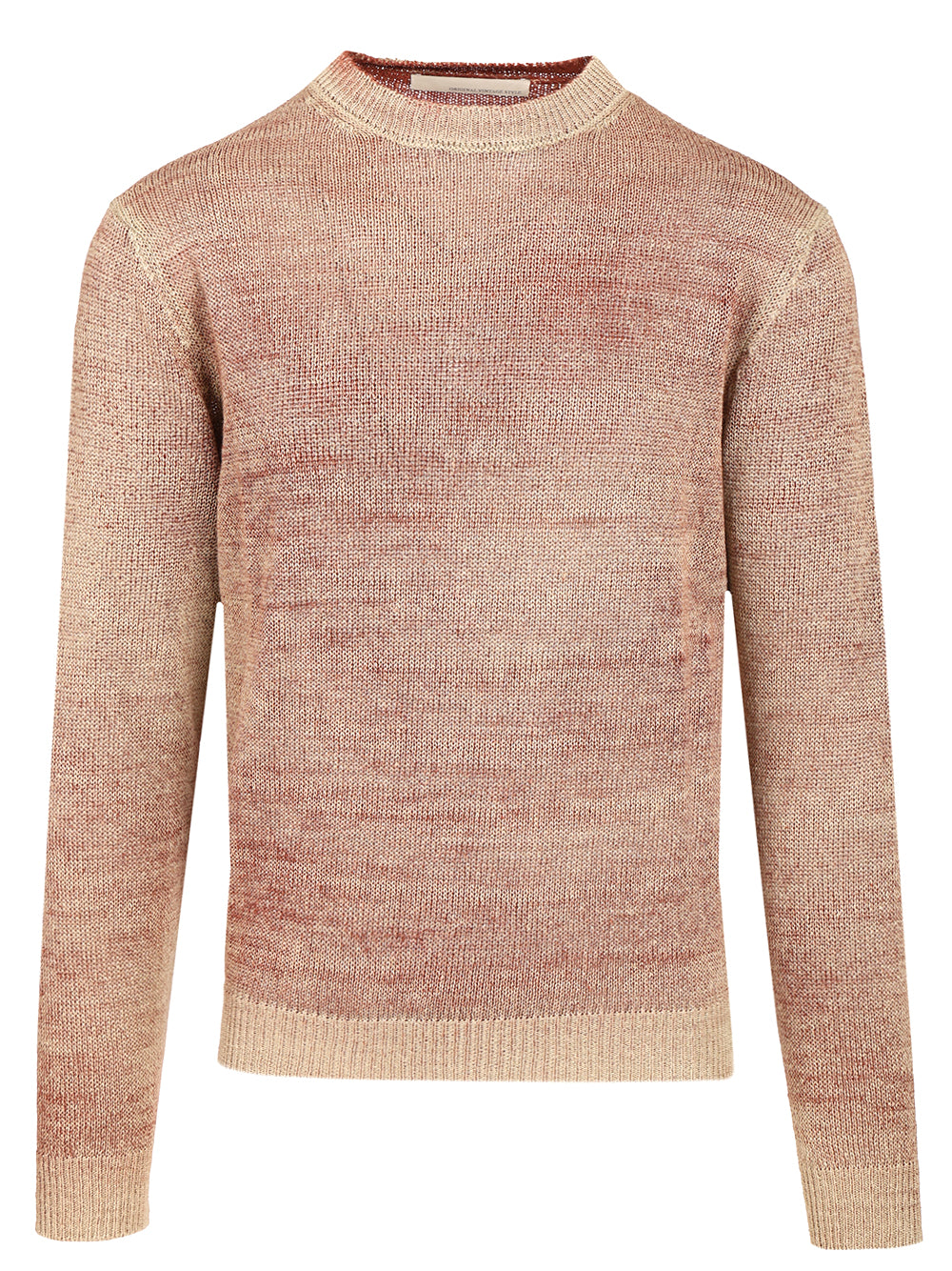 Original Vintage Heavy Linen Crewneck Sweater Knitwear - Red | 4bf072fa02baefd845aaab5ea79a39045bc22d00