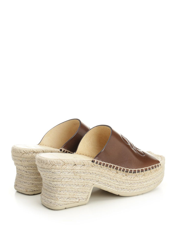 Loewe Petal Platform Espadrilles In Vegetable Tanned Calfskin Sandals - Brown | 8c02ad769e2435e7b44b293e23a53d5de7d9e074
