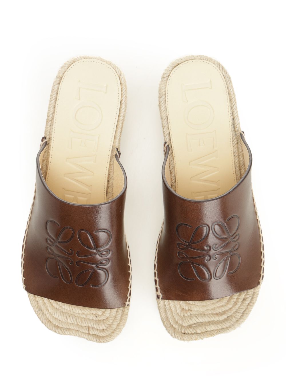 Loewe Petal Platform Espadrilles In Vegetable Tanned Calfskin Sandals - Brown | 5ba3dcb56490f307c3a18c8c03bc2df6619319cd