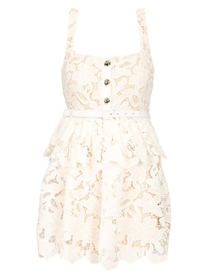 Self-Portrait Lace Mini Dress Dresses - White | 05fe86d51db59b981f9da8162436174c0b8043ae