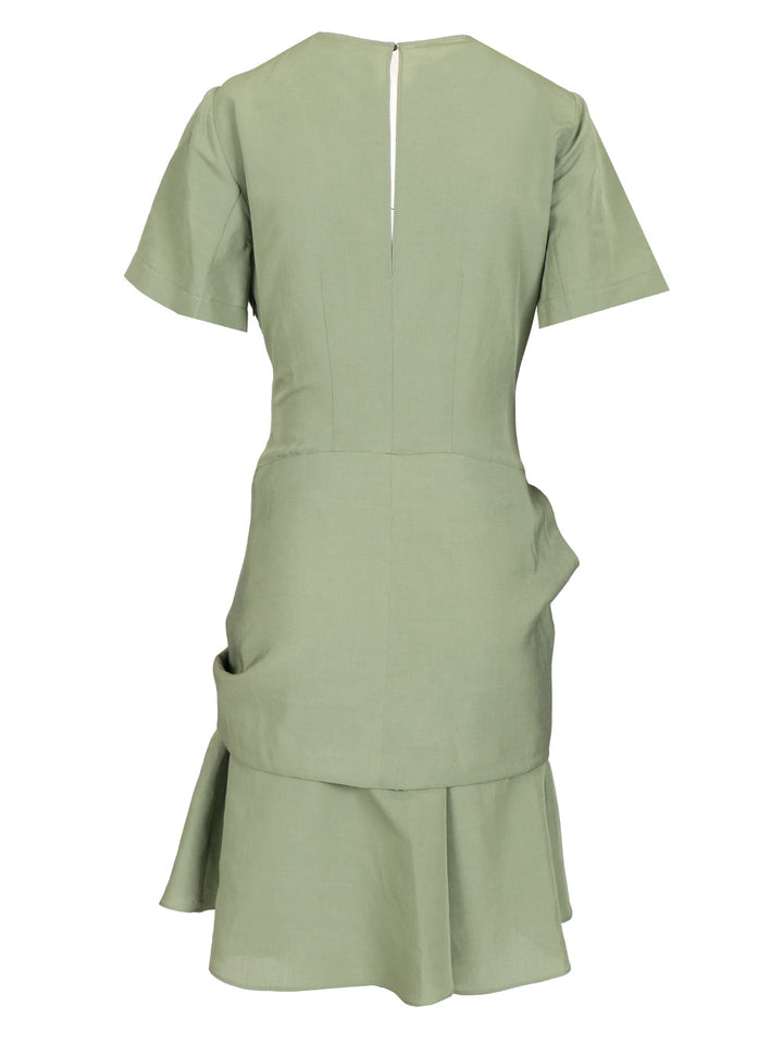 Loewe Pebble Dress In Viscose And Linen Dresses - Green | 707c80c2259d38335c5bd512c91502106e7e02a2