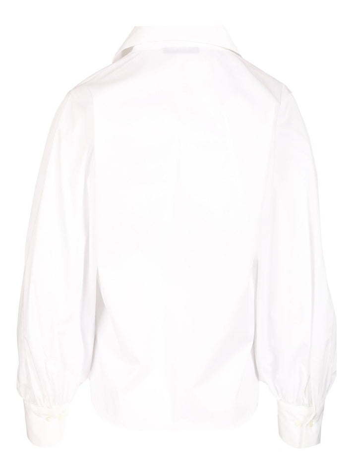Al Duca D'Aosta Cotton V-Neck Top Tops - White | 3bfacaede44f90ffce4300e63d38d6d5aa613f30