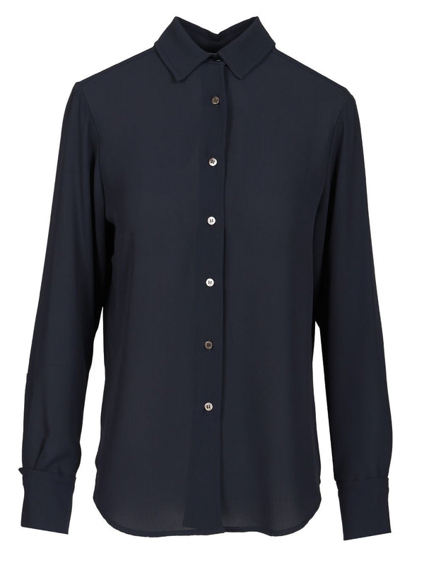 Crepe Shirt Shirts Blue
