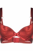 Red Satin-Effect Bra Underwear Red